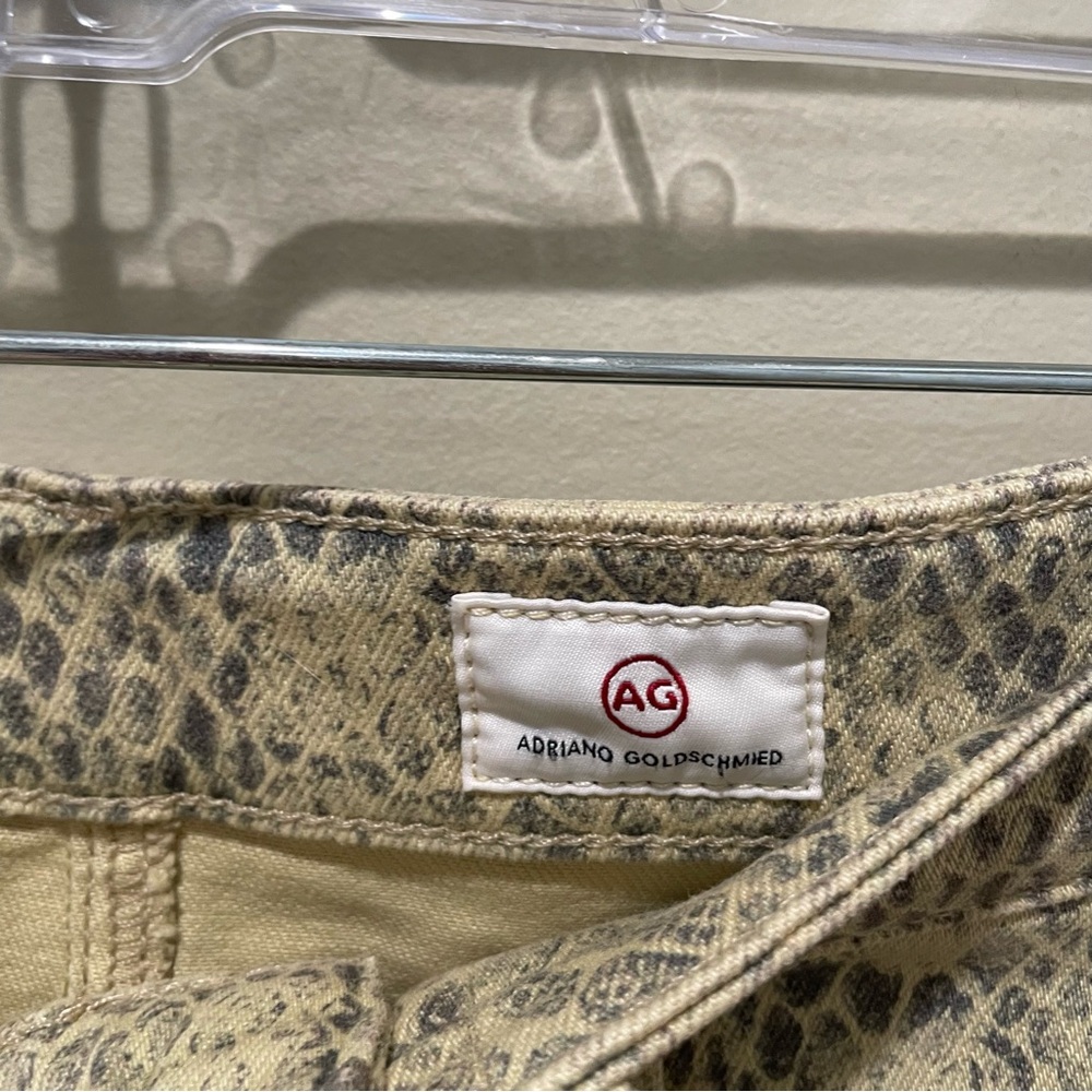 AG Adriano Goldschmied The Vera Mini Skirt Silk Python Fresh Sand Size 26 - Picture 9 of 10